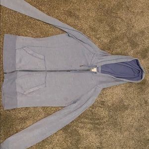 blue zip up